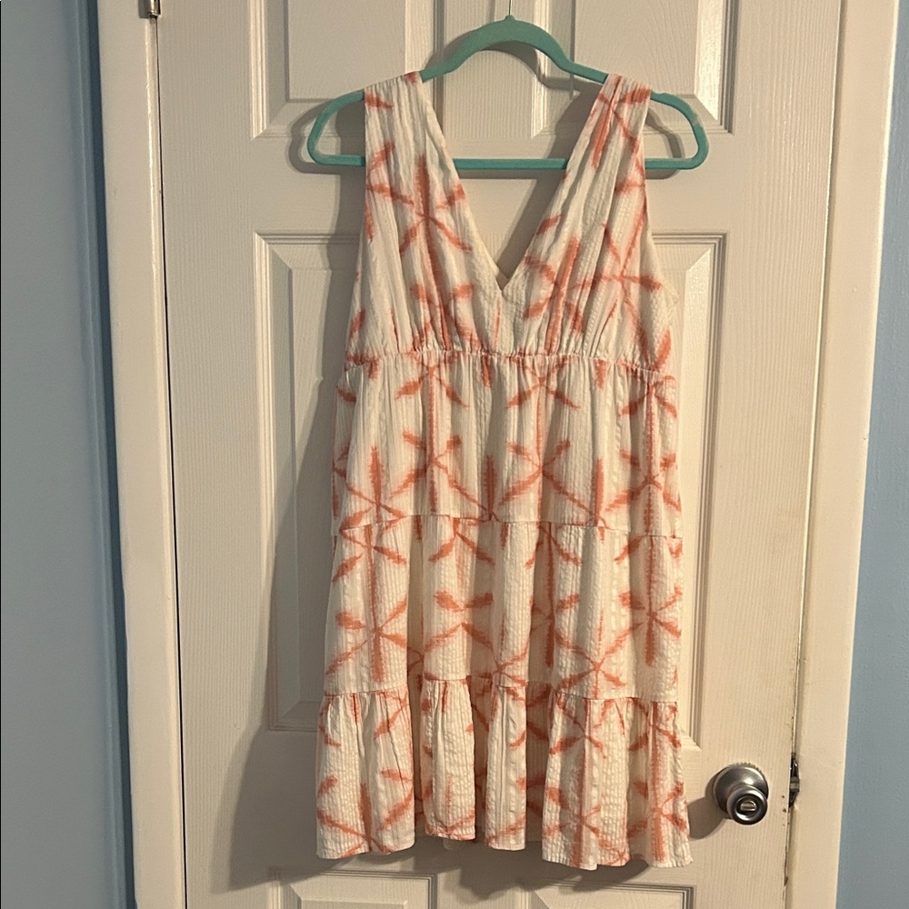 LOFT Cream and Pink Dress